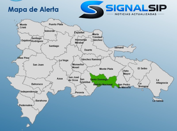 El COE mantiene en alerta verde a una provincia y al Distrito Nacional ante las condiciones meteorológicas pronosticadas por INDOMET