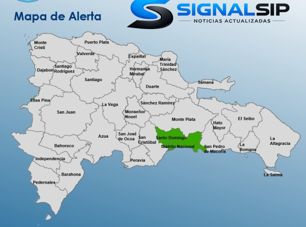 El COE mantiene en alerta verde a una provincia y al Distrito Nacional debido a las condiciones meteorológicas adversas pronosticadas por INDOMET.
